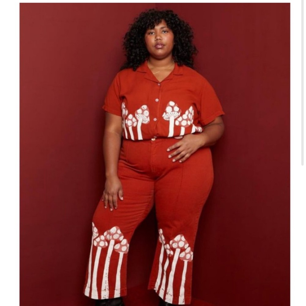 Big Bud Western Pants in Red Mushroom Paintstamp Large
